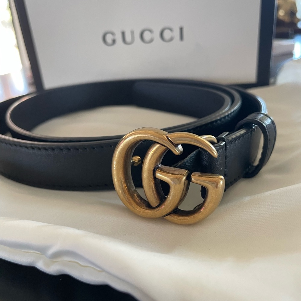Black Gucci Marmont Belt